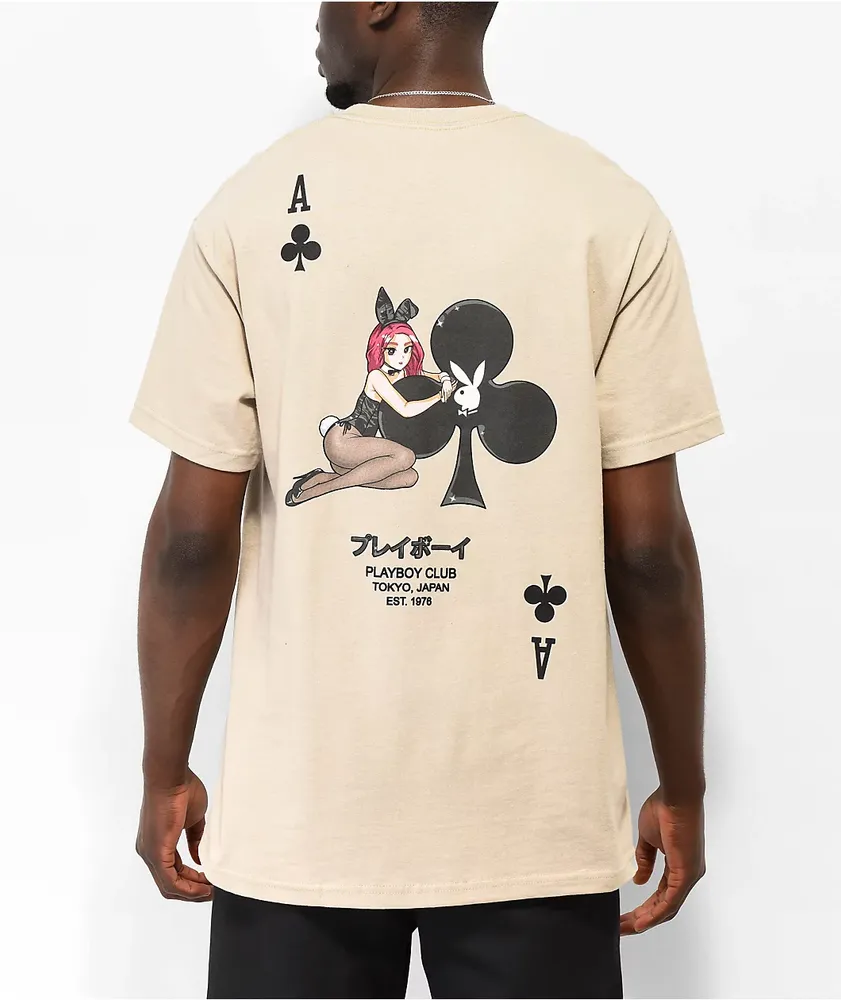 Color Bars X Playboy Ace Of Clubs Sand T-Shirt
