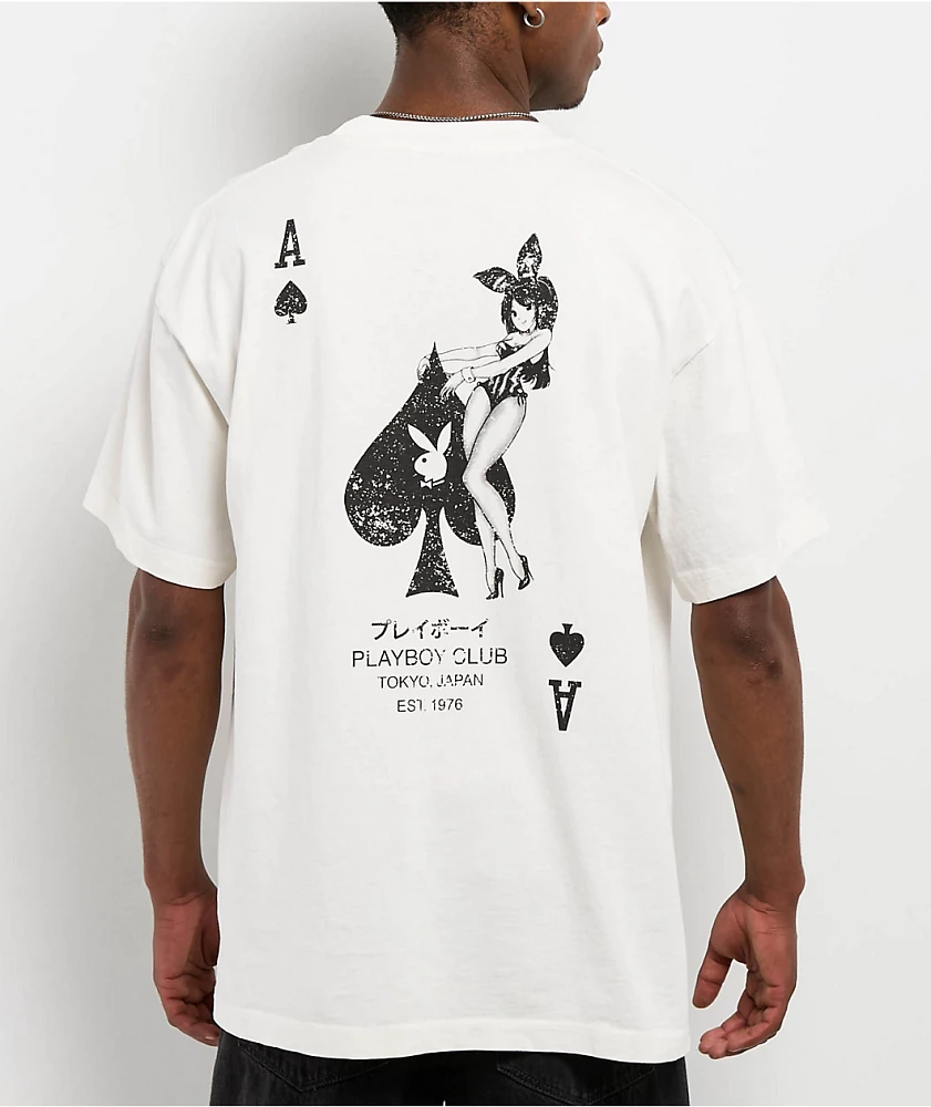 Color Bars x Playboy Ace Of Spades White T-Shirt