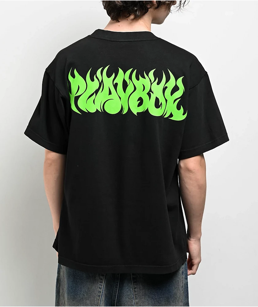 Color Bars x Playboy Flames 2.0 Black T-Shirt