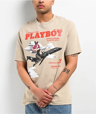 Color Bars x Playboy Take Flight Pastel Brown T-Shirt