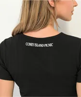 Coney Island Picnic Avant Gardening Black Crop T-Shirt