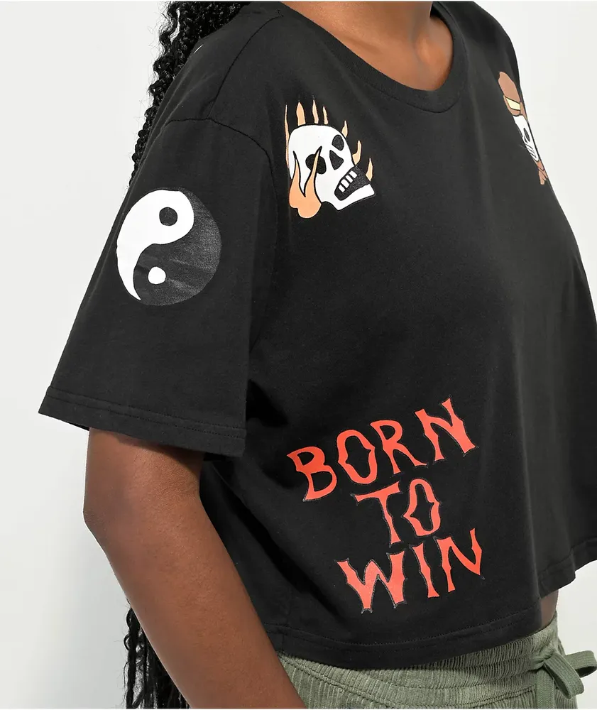 Coney Island Picnic Born To Win Black Crop T-Shirt