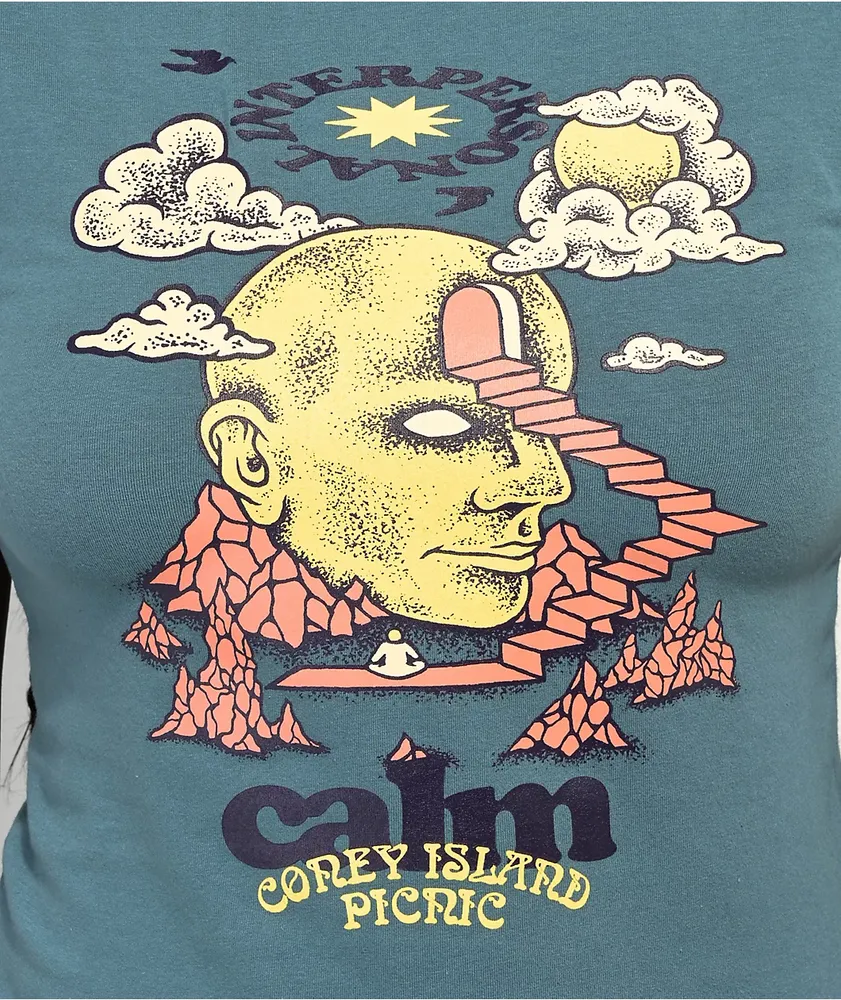 Coney Island Picnic Calm Baby Blue Crop T-Shirt