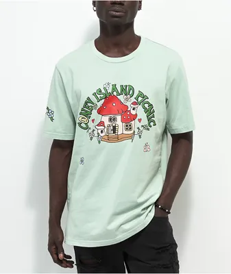 Coney Island Picnic Home Sweet Home Green T-Shirt