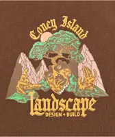 Coney Island Picnic Landscape Brown T-Shirt