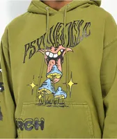 Coney Island Picnic Psychedelic Olive Green Hoodie