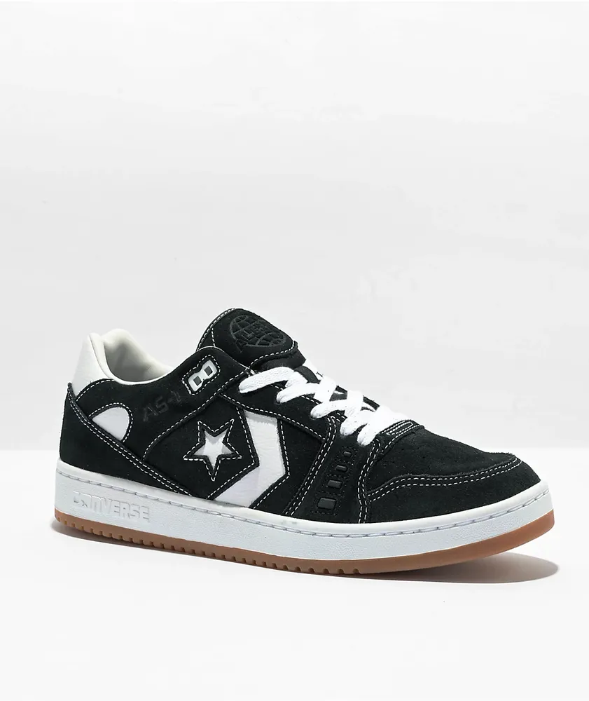 Converse AS-1 Pro Black & White Suede Skate Shoes