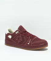 Converse AS-1 Pro Dark Burgundy & Egret Suede Skate Shoes