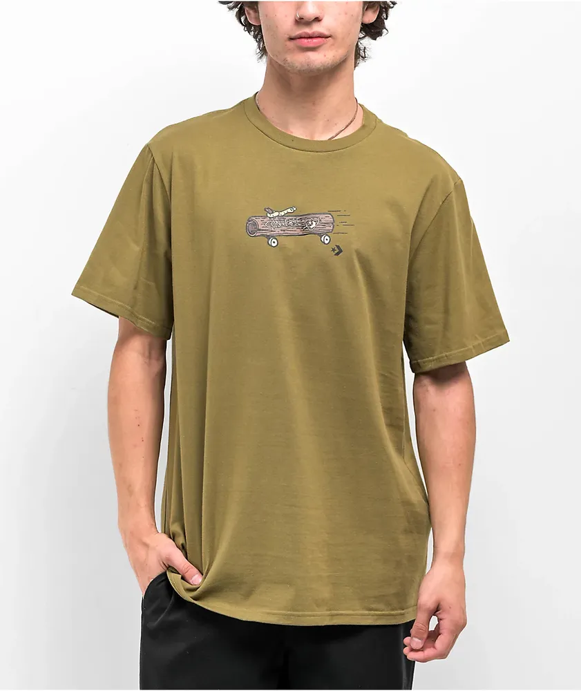 Converse All Star Elevated Graphic Olive Green T-Shirt 