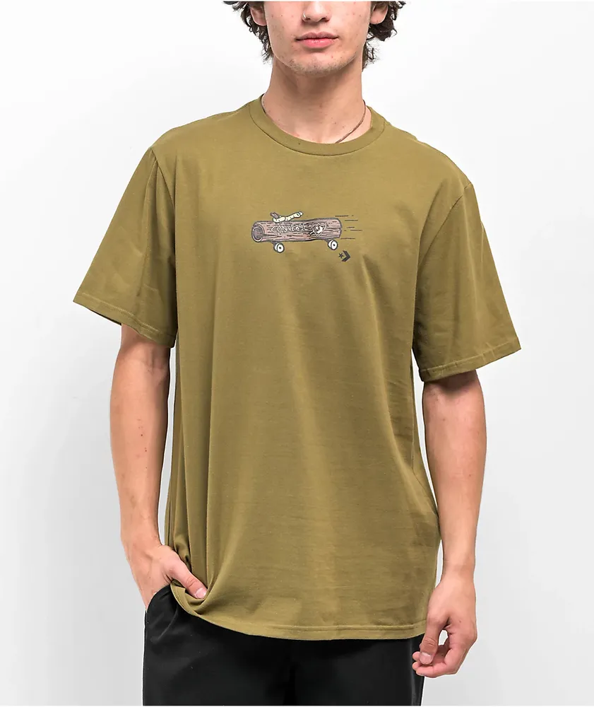 Converse All Star Elevated Graphic Olive Green T-Shirt
