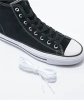 Converse CTAS Pro Hi Black & White Suede Skate Shoes