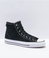 Converse CTAS Pro Hi Black & White Suede Skate Shoes