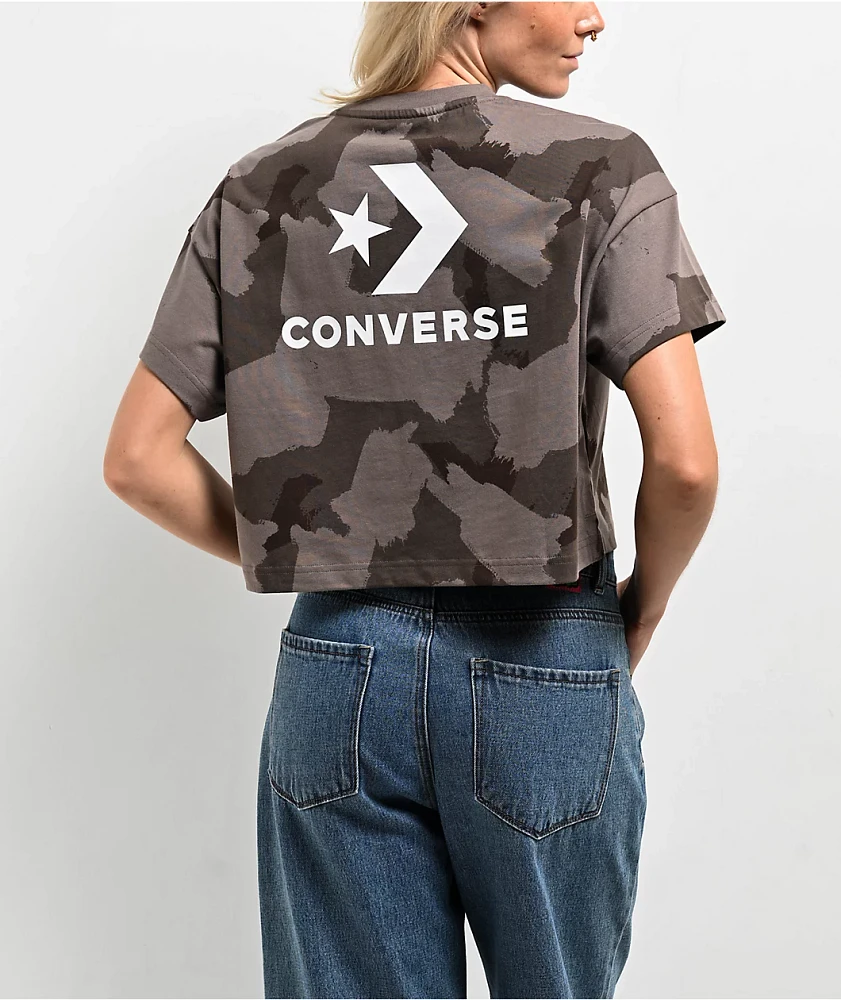 Converse Camo Grey Boxy Crop T-Shirt