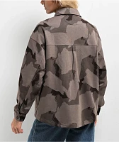 Converse Camo Long Sleeve Button Up Jacket