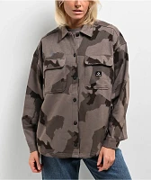 Converse Camo Long Sleeve Button Up Jacket