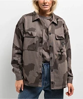 Converse Camo Long Sleeve Button Up Jacket