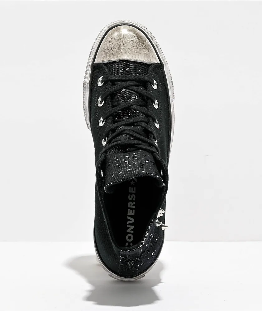 Converse Chuck Taylor All Star Lift Black & Silver Studded High