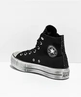 Converse Chuck Taylor All Star Lift Black & Silver Studded High Top Platform Shoes
