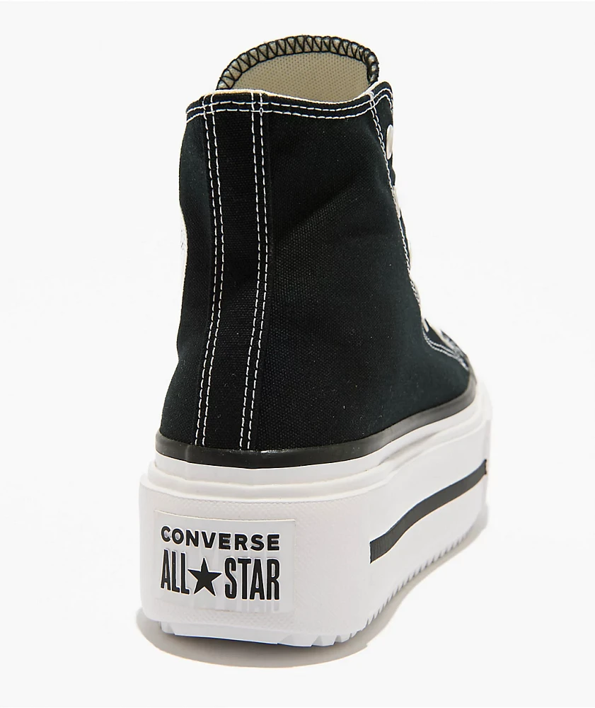 Converse Chuck Taylor All Star Lift Double Stack Black & White Platform Shoes