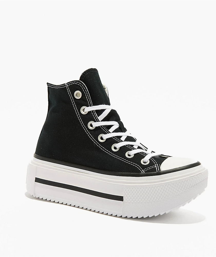 Converse Chuck Taylor All Star Lift Double Stack Black & White Platform Shoes