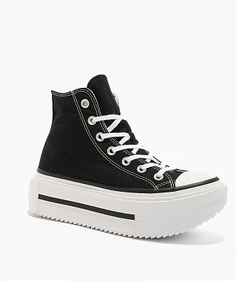 Converse Chuck Taylor All Star Lift Double Stack Black & White Platform Shoes