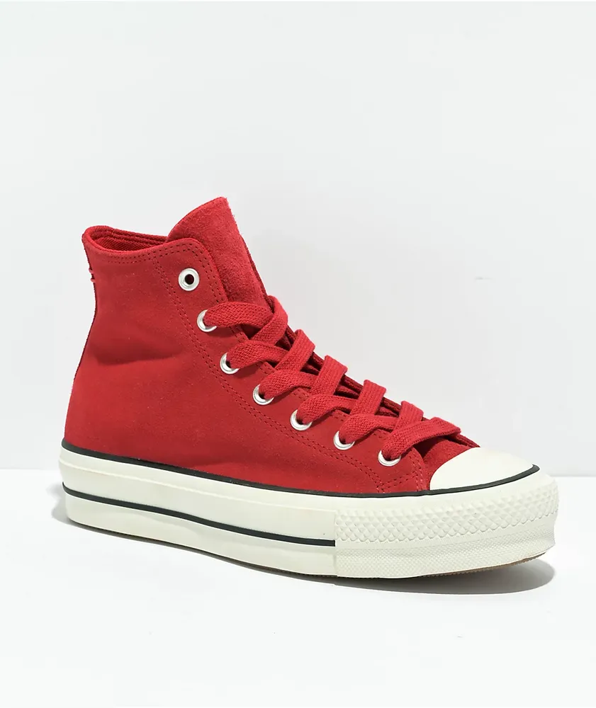 Converse Chuck Taylor All Star Lift Gym Red High Top Platform Shoes