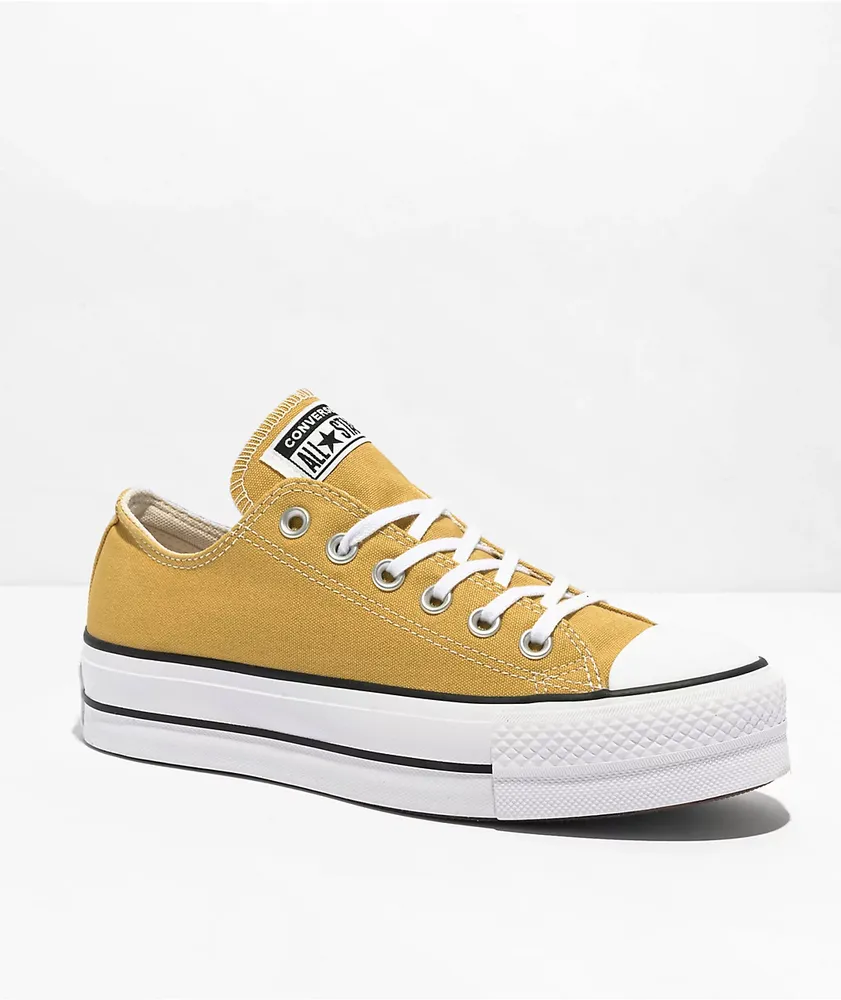 Converse Chuck Taylor All Star Lift Low Thrift Yellow Platform Shoe