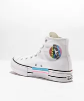 Converse Chuck Taylor All Star Lift Pride White High Top Platform Shoes