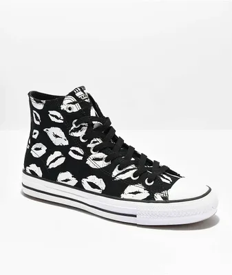 Converse Chuck Taylor All Star Lips Pro Black High Top Skate Shoes