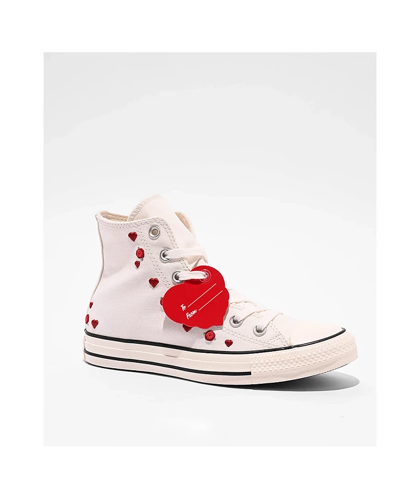 Converse Chuck Taylor All Star Love Me White & Red High Top Shoes