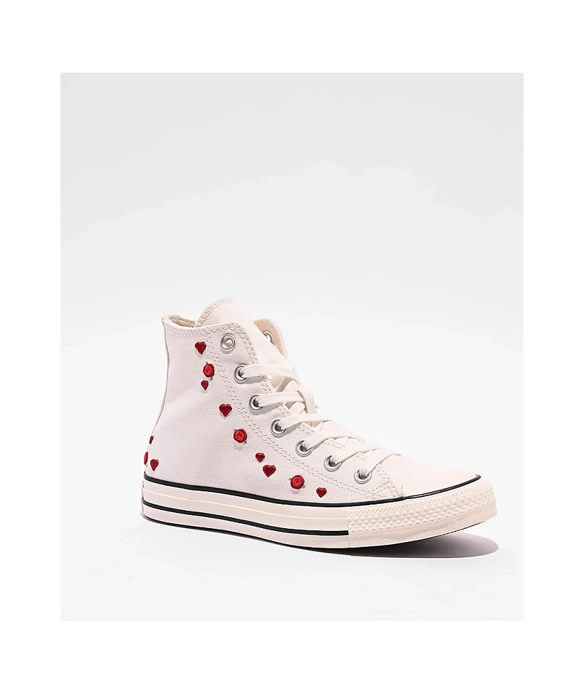 Converse Chuck Taylor All Star Love Me White & Red High Top Shoes