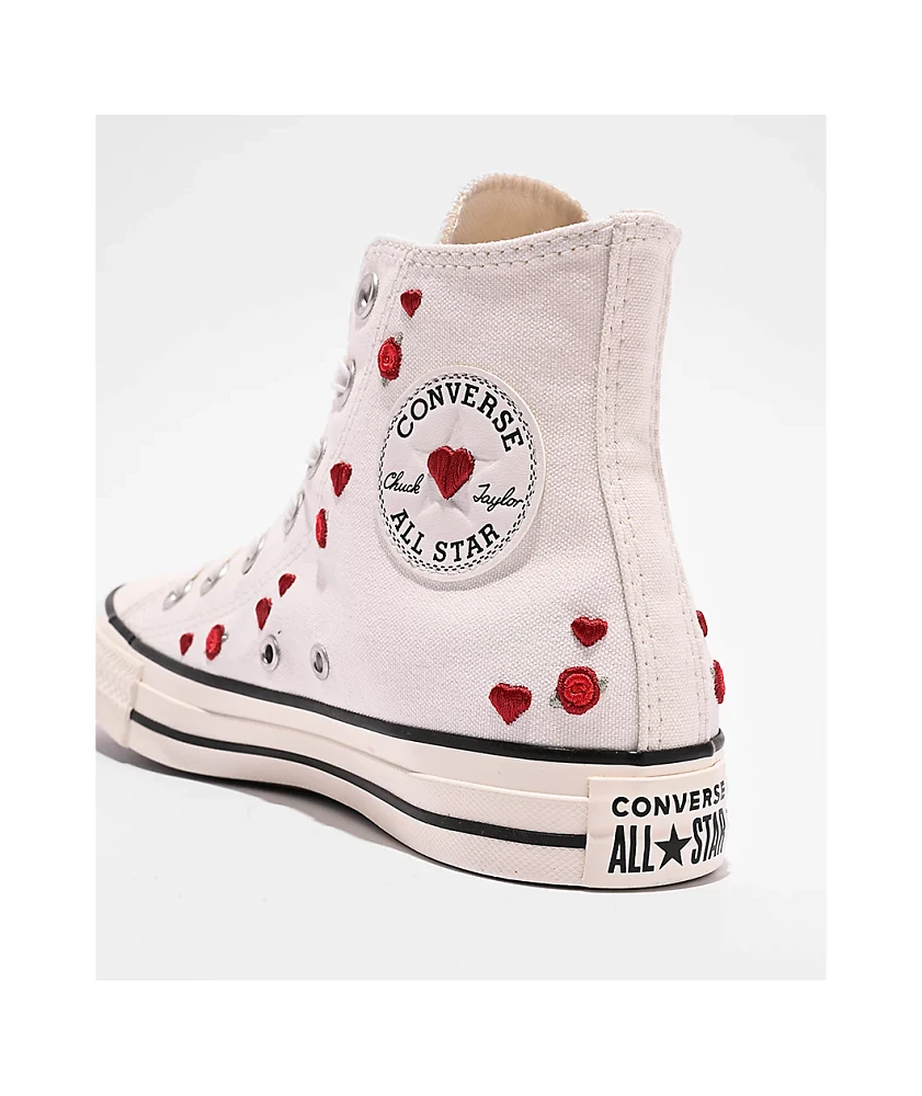 Converse Chuck Taylor All Star Love Me White & Red High Top Shoes