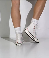 Converse Chuck Taylor All Star Love Me White & Red High Top Shoes