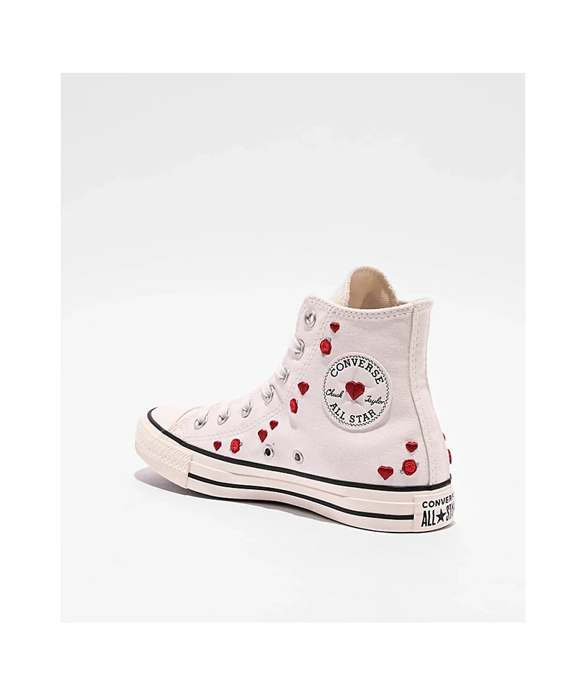 Converse Chuck Taylor All Star Love Me White & Red High Top Shoes