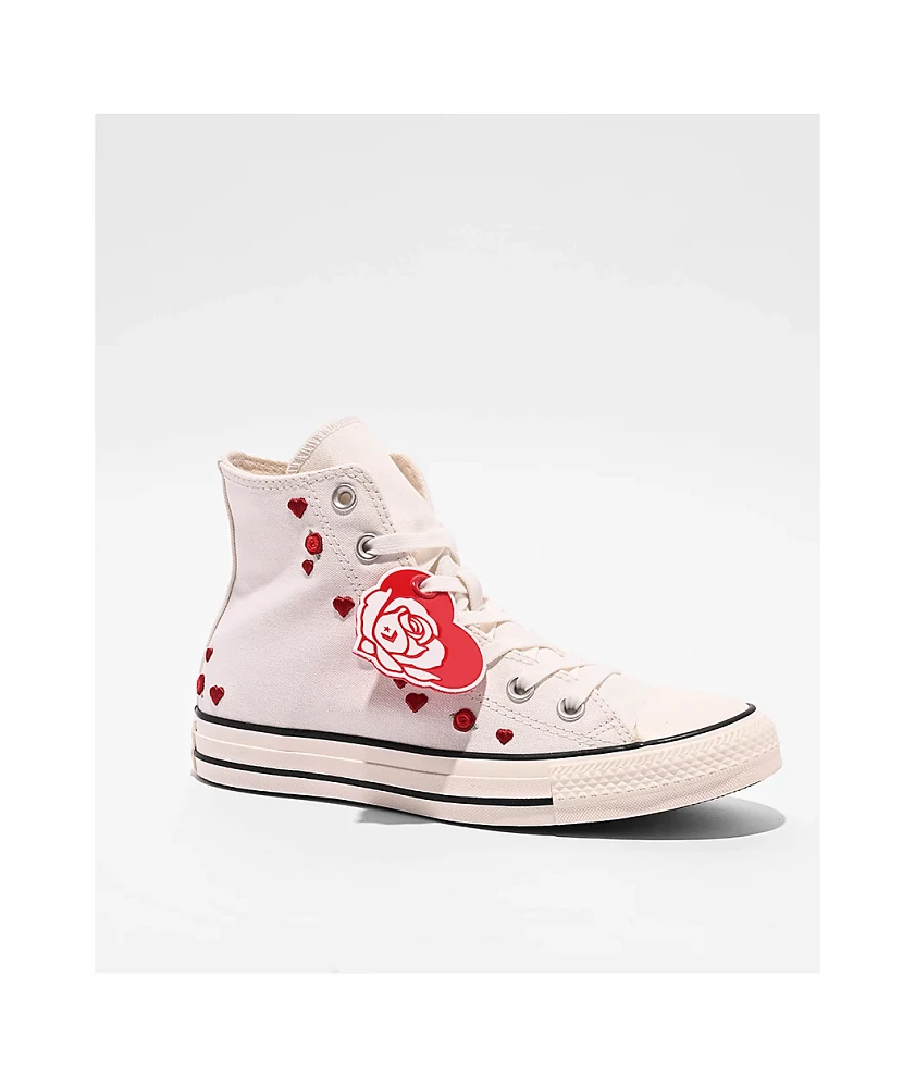 Converse Chuck Taylor All Star Love Me White & Red High Top Shoes