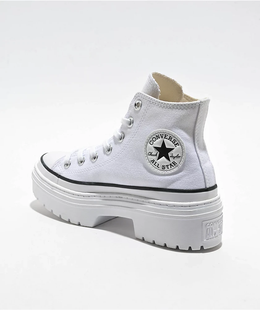 Converse Chuck Taylor All Star Lugged Heel White Canvas Platform Shoes