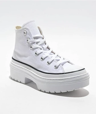 Converse Chuck Taylor All Star Lugged Heel White Canvas Platform Shoes
