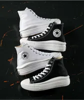 Converse Chuck Taylor All Star Move Hi Black & White Platform Shoes