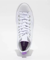 Converse Chuck Taylor All Star Move White & Pixel Purple Platform Shoes