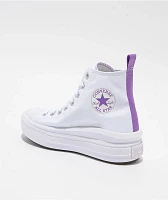 Converse Chuck Taylor All Star Move White & Pixel Purple Platform Shoes