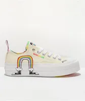 Converse Chuck Taylor All Star Pride Cream, Red & Orange Platform Shoes