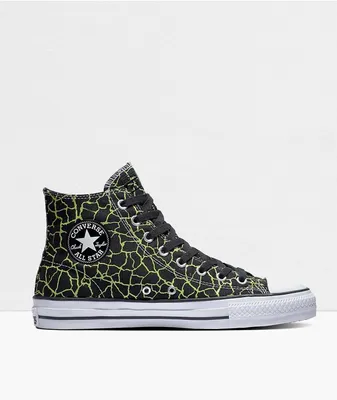 Converse Chuck Taylor All Star Pro Crackle Lime & Black Skate Shoes