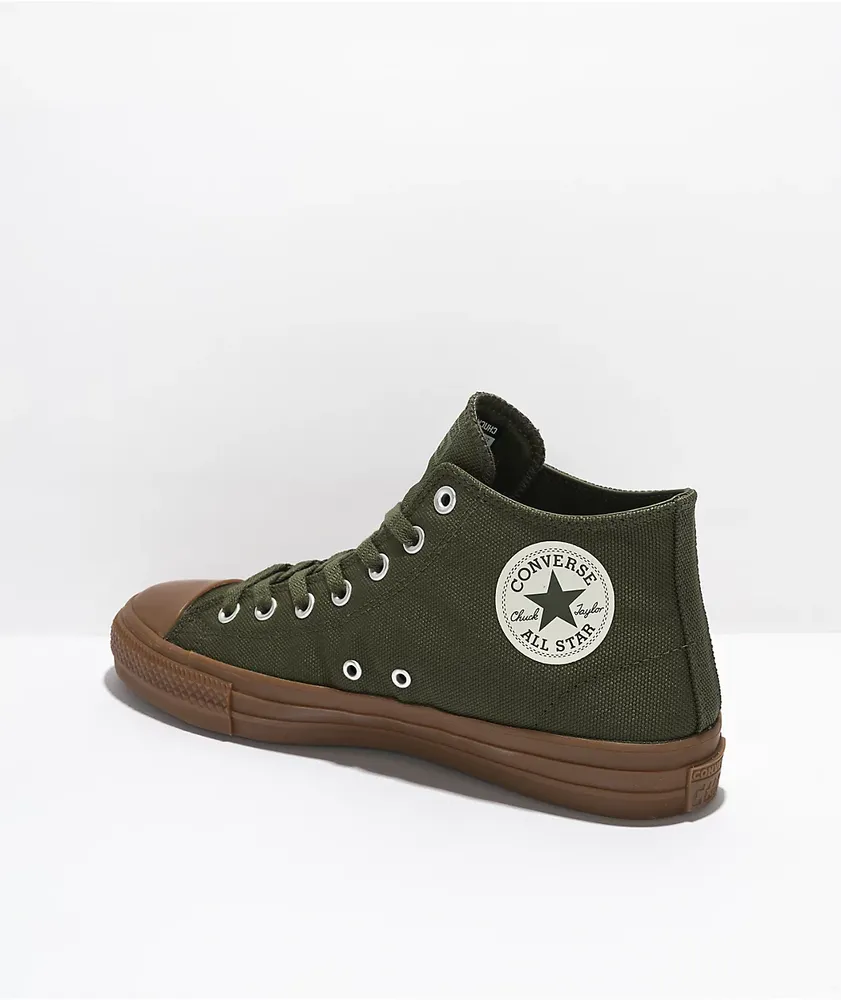 Converse Chuck Taylor All Star Pro Mid Olive & Gum Cordura Skate Shoes