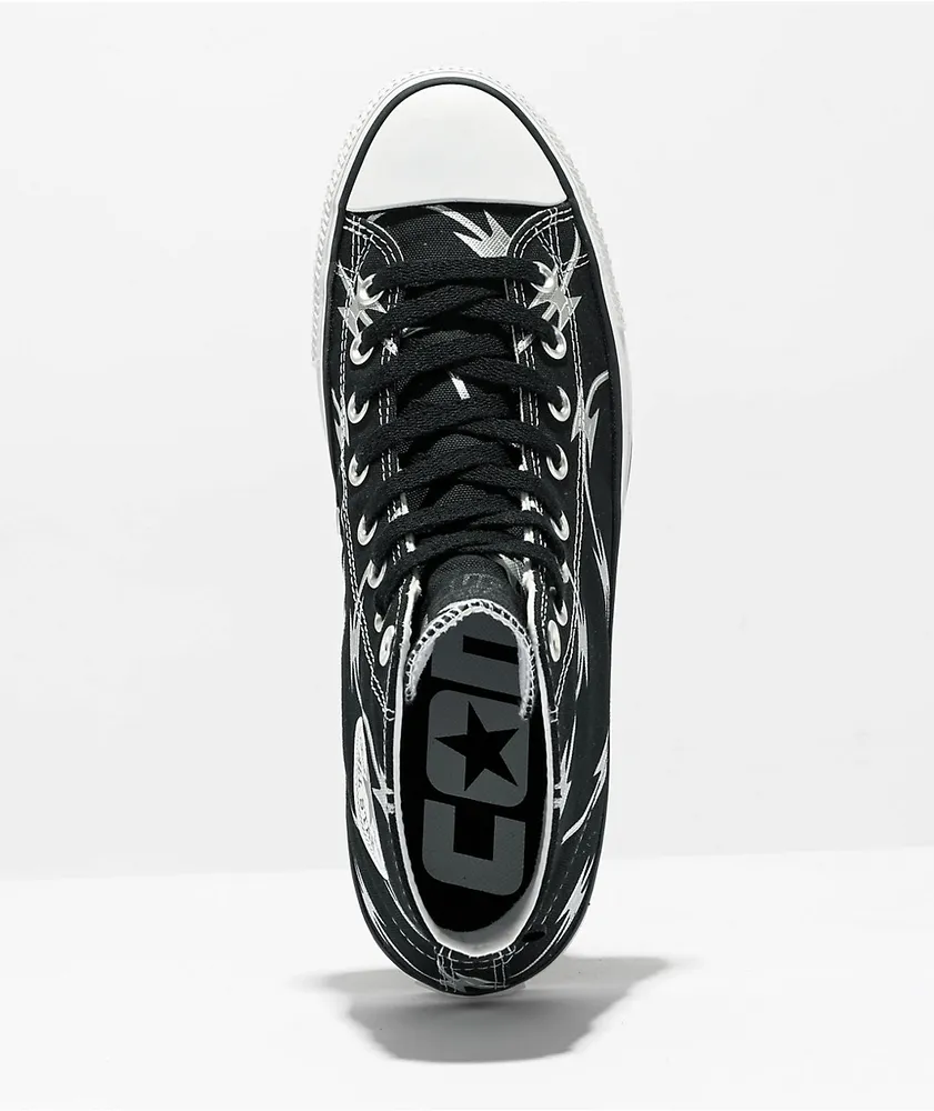 Converse Chuck Taylor All Star Pro Razor Wire Black & Silver High Top Skate Shoes