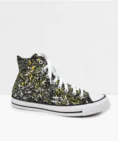 Converse Chuck Taylor All Star Splatter Amarillo Black, White & Yellow High Top Skate Shoes