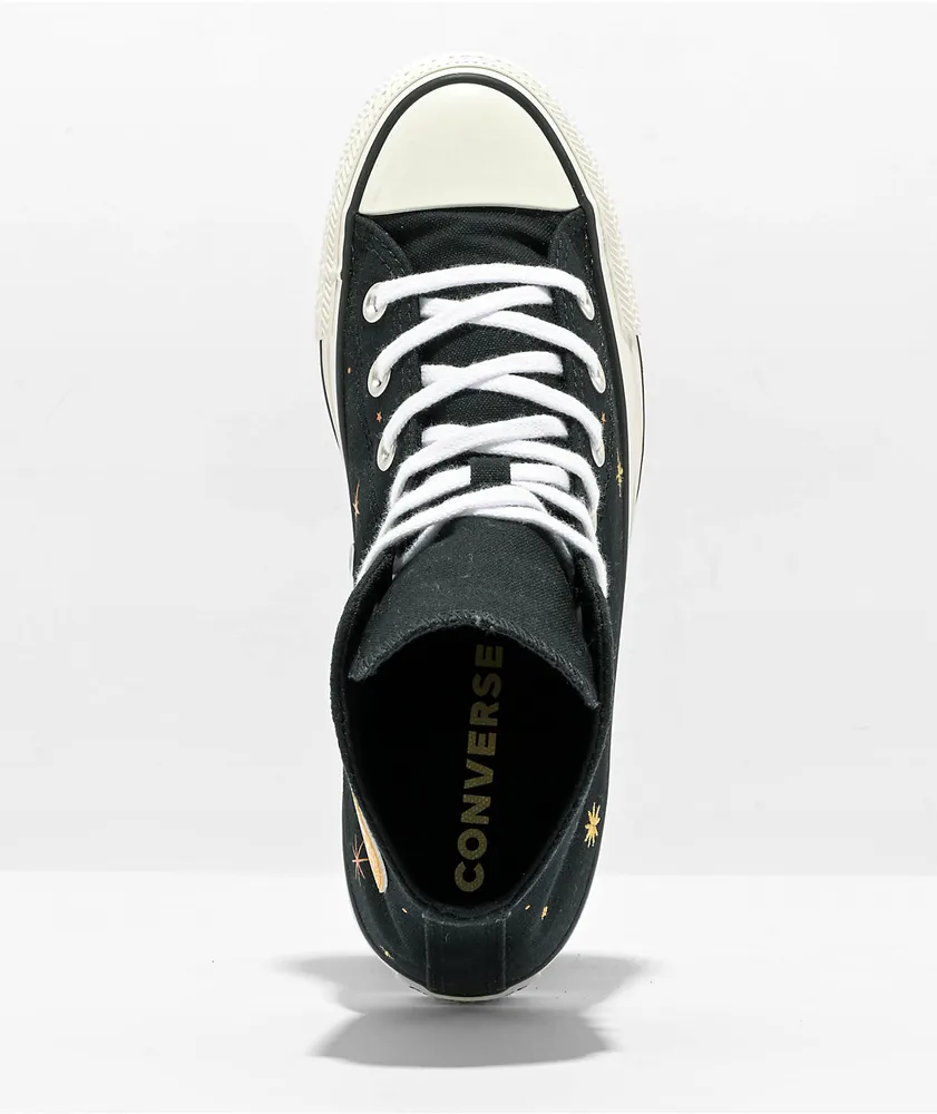 Converse Chuck Taylor All Star Timeless Black Embroidery High Top Shoes