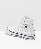 Converse Chuck Taylor All Star White Studded High Top Shoes
