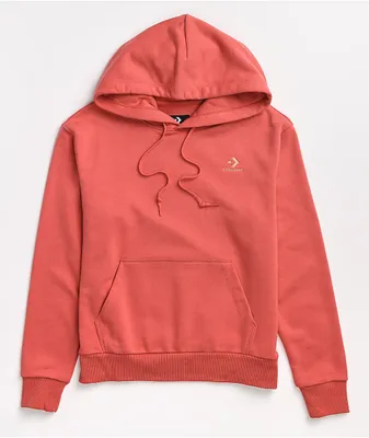 Converse Embroidered Star Chevron Coral Hoodie