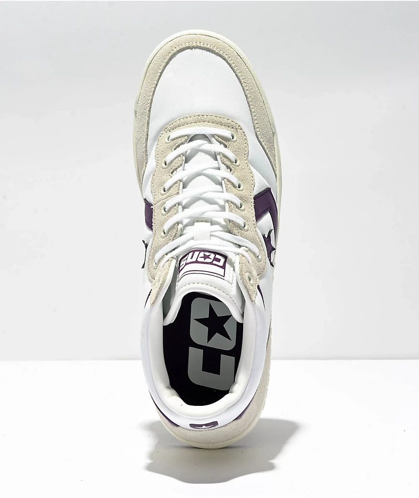 Converse Fastbreak Pro White & Purple Skate Shoes
