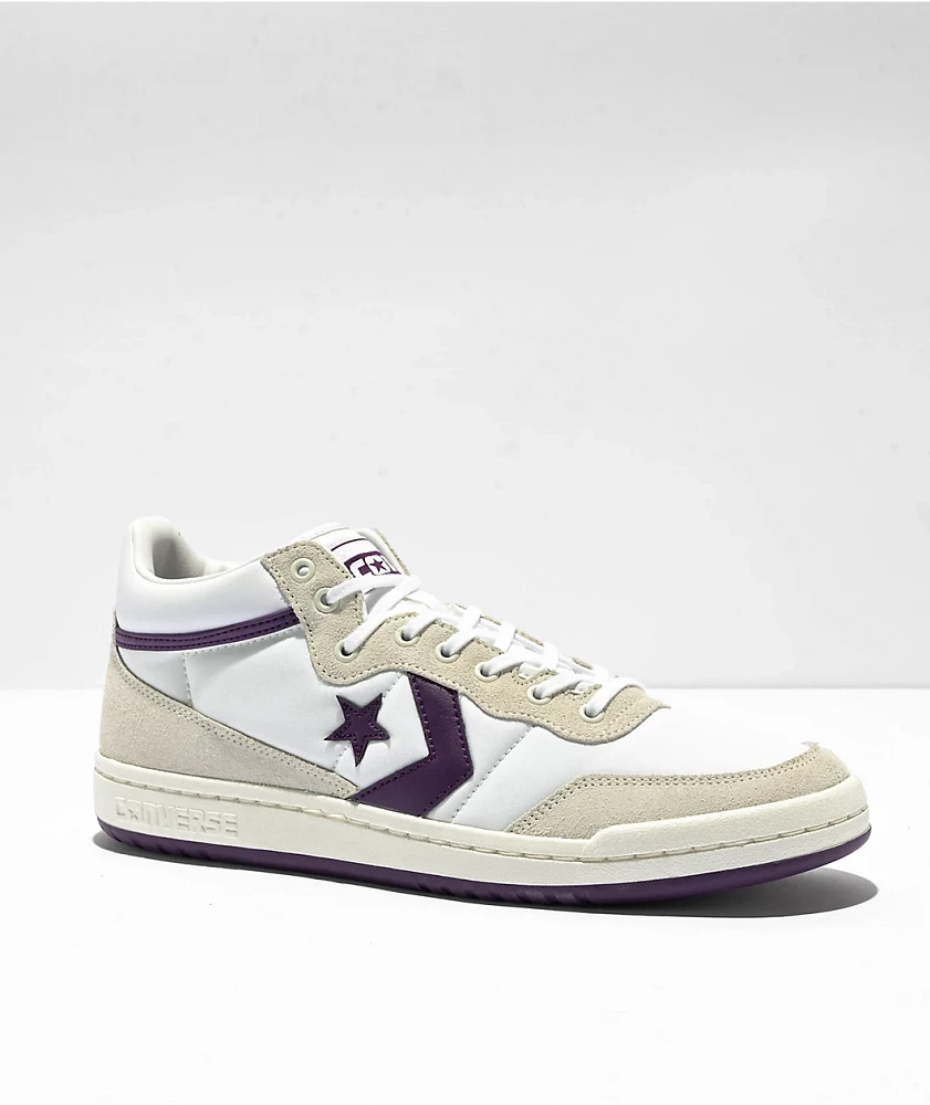 Converse Fastbreak Pro White & Purple Skate Shoes